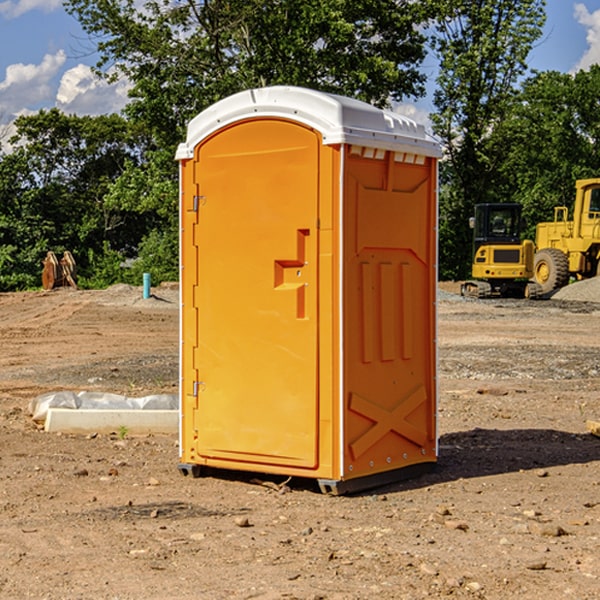 how often are the portable restrooms cleaned and serviced during a rental period in Mack